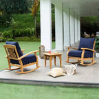 Sonoma Lane Amherst Teak Patio Rocking Chair with Zippered Cushion and Frame