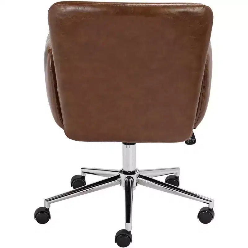 55 Downing Street Megan Brown Faux Leather Swivel Office Chair