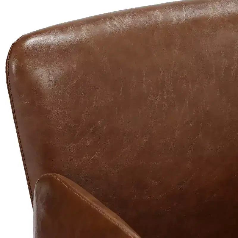 55 Downing Street Megan Brown Faux Leather Swivel Office Chair