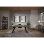 55 Downing Street Megan Brown Faux Leather Swivel Office Chair
