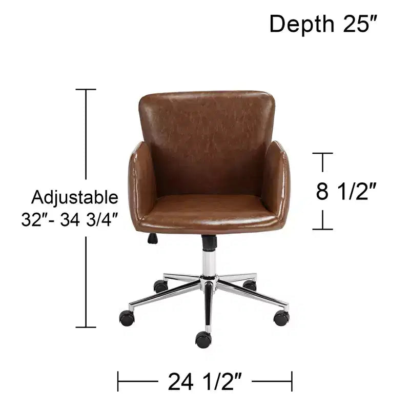 55 Downing Street Megan Brown Faux Leather Swivel Office Chair
