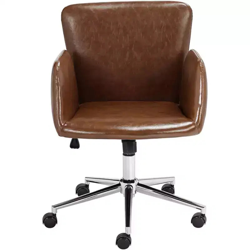55 Downing Street Megan Brown Faux Leather Swivel Office Chair