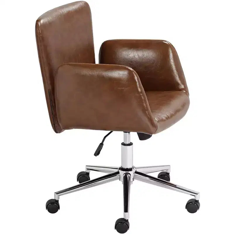55 Downing Street Megan Brown Faux Leather Swivel Office Chair