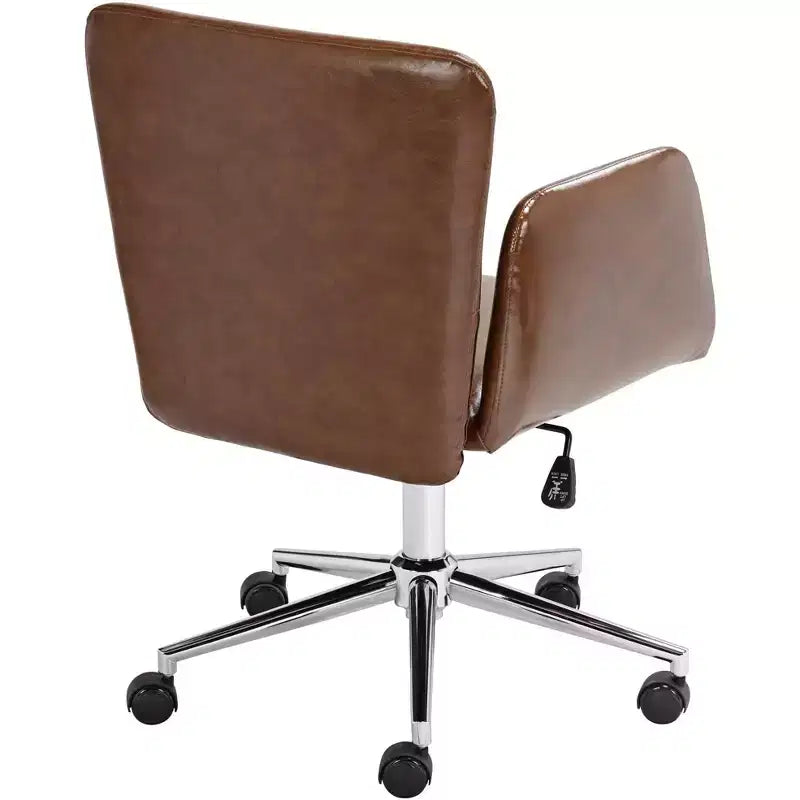 55 Downing Street Megan Brown Faux Leather Swivel Office Chair