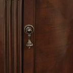 Elm Lane Kendall Vintage Espresso Wood Round Accent Table 19 Wide with Door and 2-Shelf Dark Brown for Living Room Bedroom Bedside Entryway Office