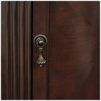 Elm Lane Kendall Vintage Espresso Wood Round Accent Table 19 Wide with Door and 2-Shelf Dark Brown for Living Room Bedroom Bedside Entryway Office