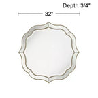Noble Park Laureen Scalloped Round Vanity Wall Mirror Modern Beveled Glass Champagne Gold Beaded Frame 32 Wide for Bathroom Living Room Home Entryway