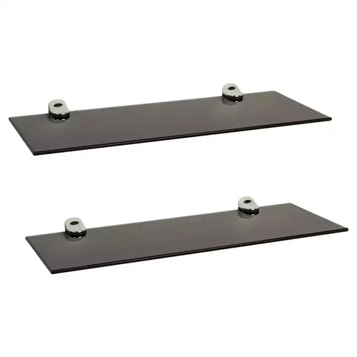(Set of 2) 16 x 6 Floating Glass Shelves with Brackets - Danya B.