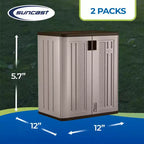 Suncast Armadietto di Base in Resina Resistente da 9 piedi cubi per Garage, Platino (Confezione da 2)