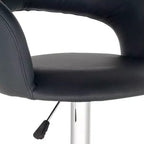 Studio 55D Groove Chrome Swivel Bar Stools Set of 2 30 High Modern Adjustable Black Cushion with Backrest Footrest for Kitchen Counter Height Island