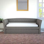Twin Olivia Linen Upholstered Sofa Daybed with Trundle - Eco Dream