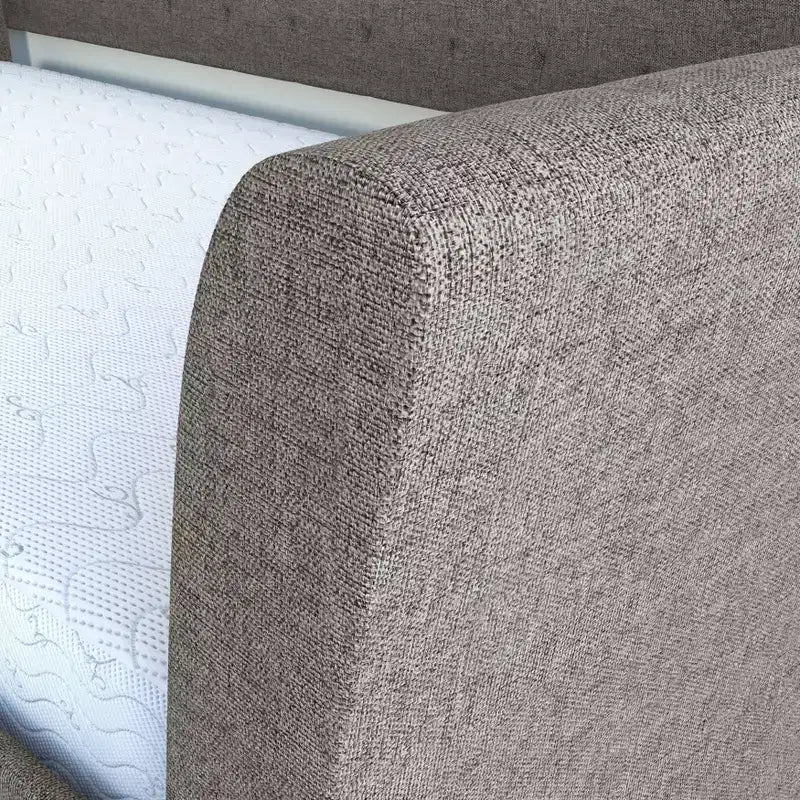 Twin Olivia Linen Upholstered Sofa Daybed with Trundle - Eco Dream