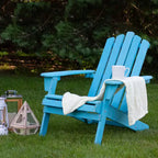 Northlight 36 Blue Classic Folding Wooden Adirondack Chair