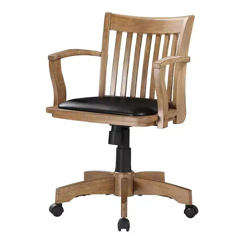 Deluxe Wood Banker's Chair Padded Seat with Base Fruitwood - OSP Home Furnishings