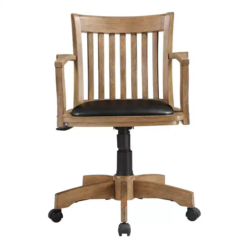 Deluxe Wood Banker's Chair Padded Seat with Base Fruitwood - OSP Home Furnishings