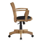 Deluxe Wood Banker's Chair Padded Seat with Base Fruitwood - OSP Home Furnishings