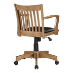 Deluxe Wood Banker's Chair Padded Seat with Base Fruitwood - OSP Home Furnishings