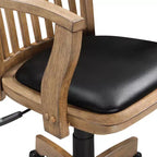 Deluxe Wood Banker's Chair Padded Seat with Base Fruitwood - OSP Home Furnishings