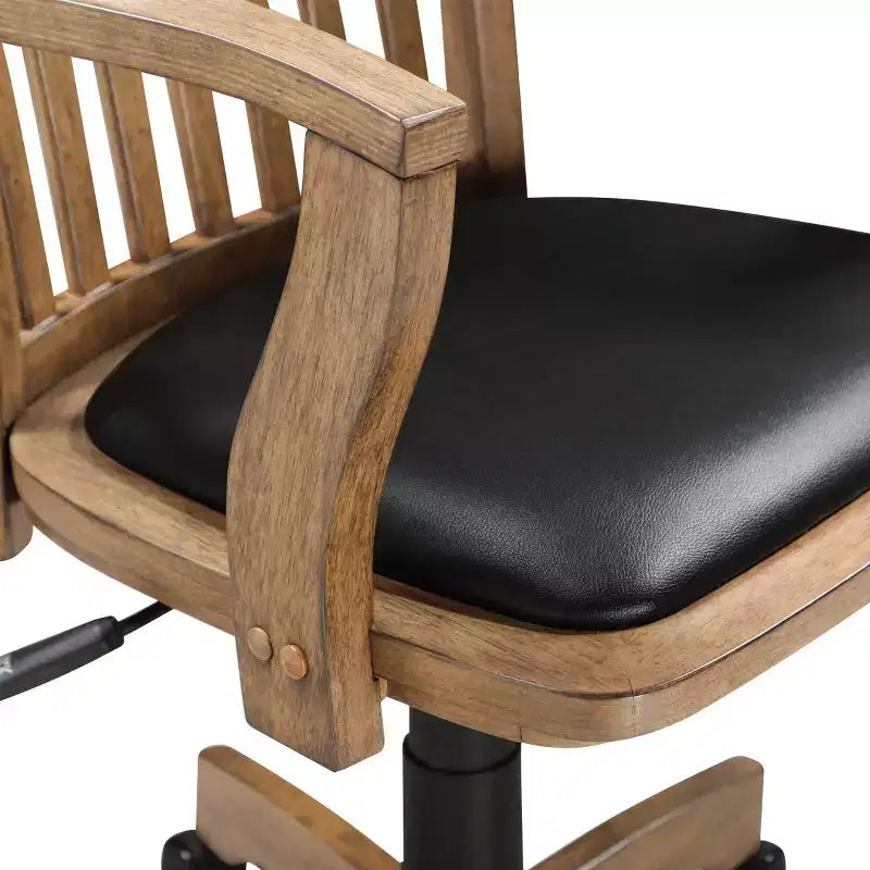Deluxe Wood Banker's Chair Padded Seat with Base Fruitwood - OSP Home Furnishings