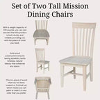 Set of 2 Tall Mission Chairs - International Concepts