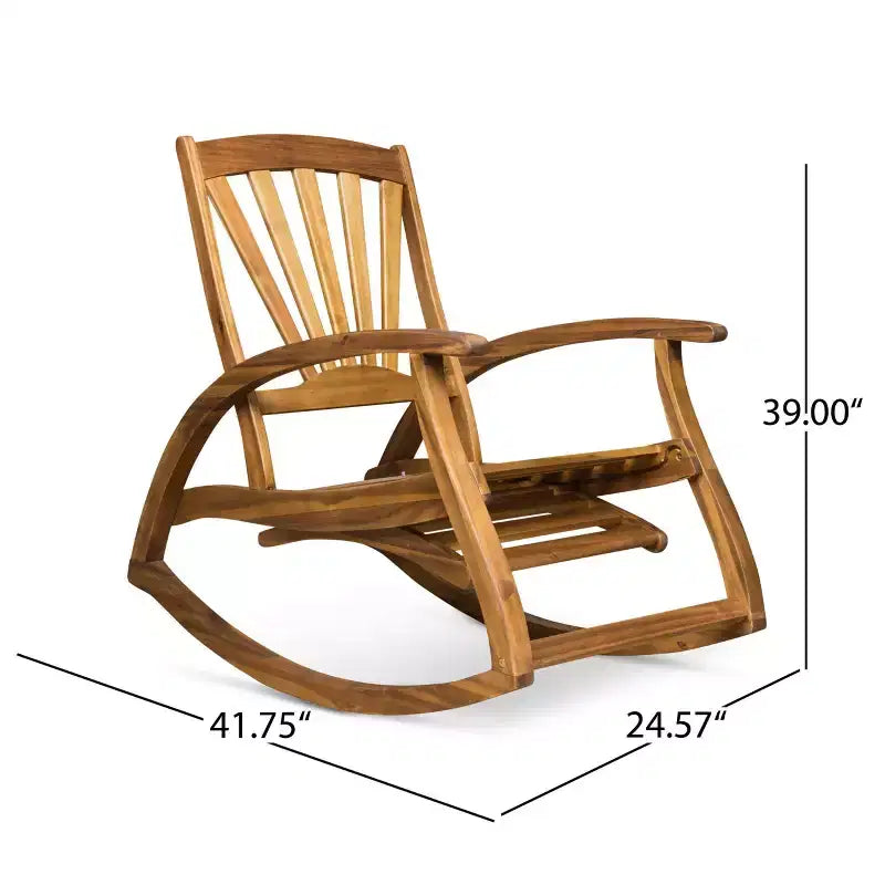 Sedia a dondolo reclinabile in legno di acacia Sunview - Christopher Knight Home
