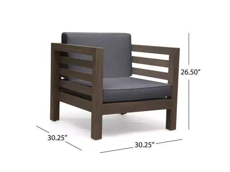 Oana 2PK Acacia Wood Club Chairs - Christopher Knight Home