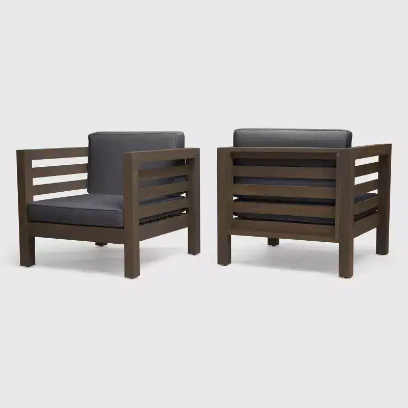 Sedie Club Oana (confezione da 2) in legno di acacia - Christopher Knight Home