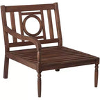 Teal Island Designs Napa Modular Natural Dark Oil Acacia Left Arm Chair