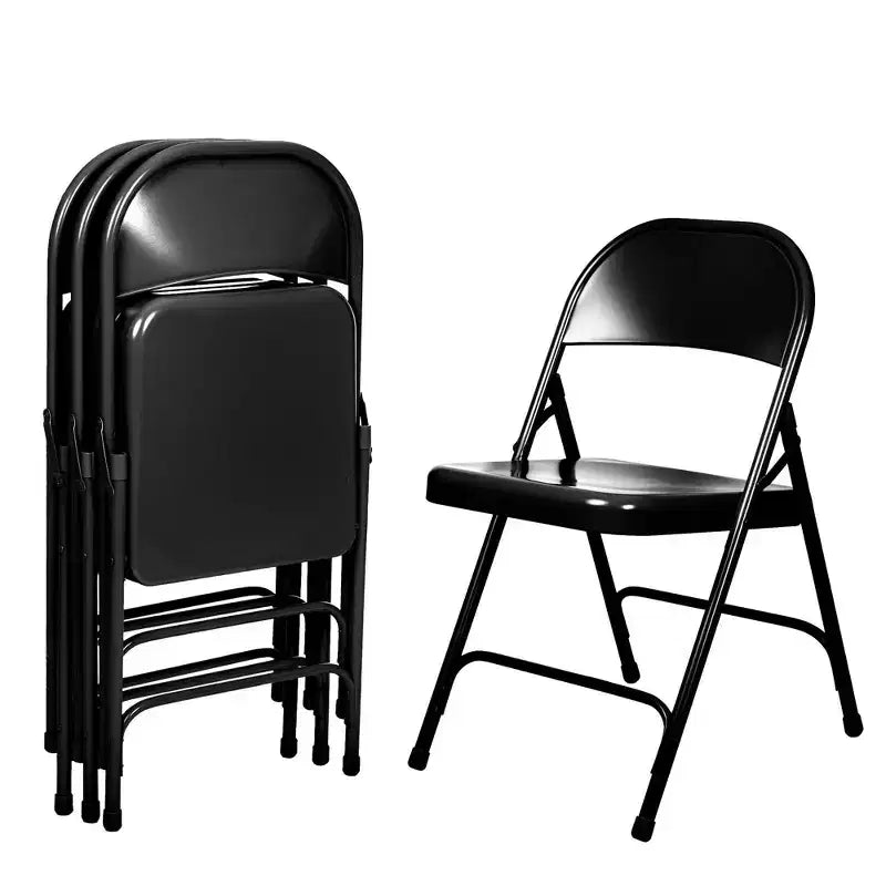 Set di 4 sedie pieghevoli in acciaio per impieghi gravosi - Hampden Furnishings