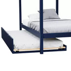 Max & Lily Letto a Capanna Singolo in Legno Massello con Ruote Contenitore e Tetto per la Cameretta dei Bambini