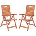 Rence Multi Position Folding Chair Indoor/Outdoor (Set of 2) - PAT7060 - Natural - Safavieh