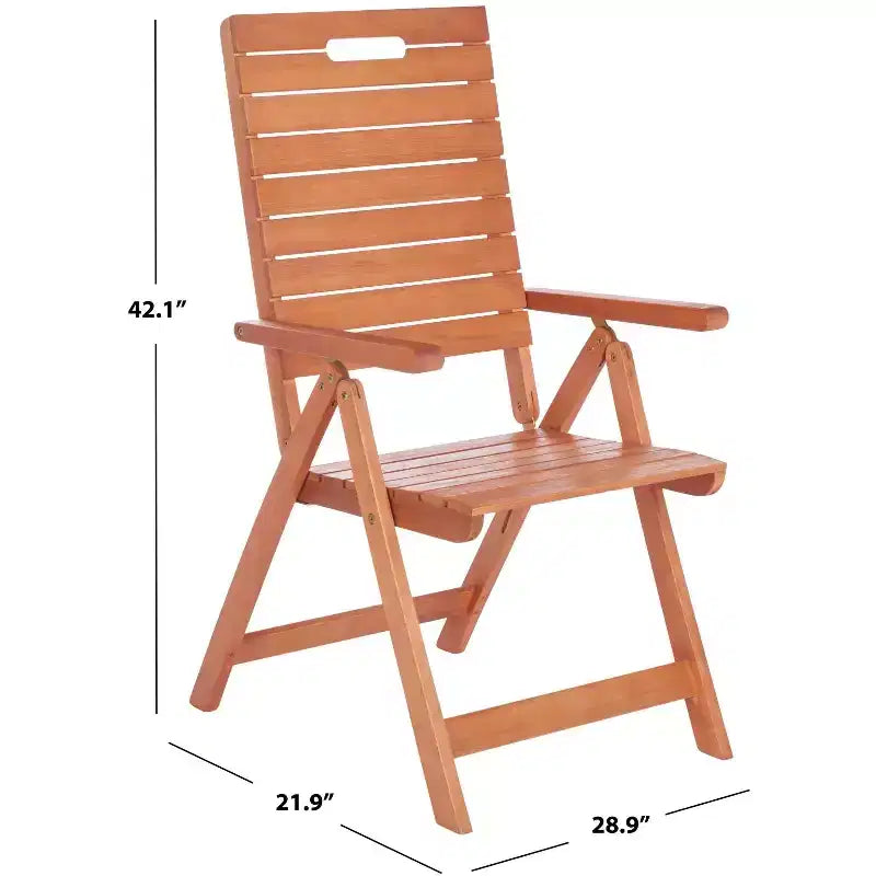 Rence Multi Position Folding Chair Indoor/Outdoor (Set of 2) - PAT7060 - Natural - Safavieh
