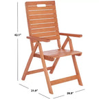 Rence Multi Position Folding Chair Indoor/Outdoor (Set of 2) - PAT7060 - Natural - Safavieh