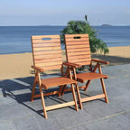 Rence Multi Position Folding Chair Indoor/Outdoor (Set of 2) - PAT7060 - Natural - Safavieh
