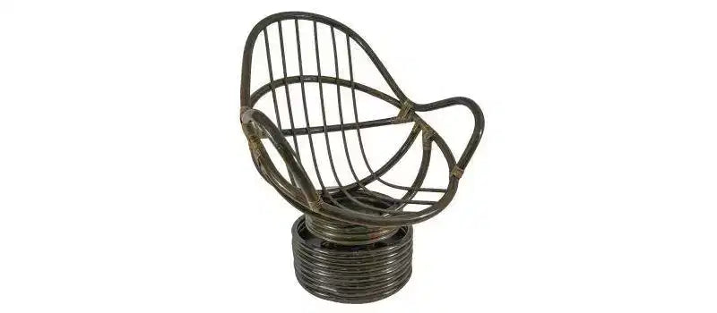 Rattan Swivel Rocker with Micro Suede Cushion - International Caravan