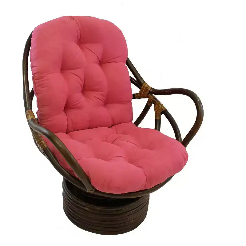 Dondolo girevole in rattan con cuscino in microfibra scamosciata - International Caravan