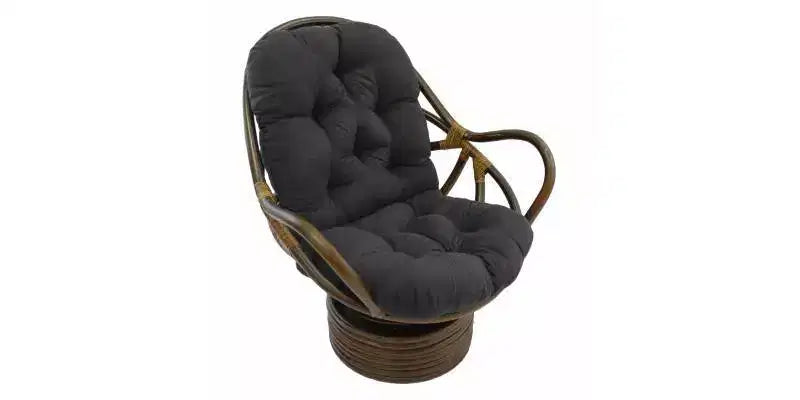 Dondolo girevole in rattan con cuscino in microfibra scamosciata - International Caravan