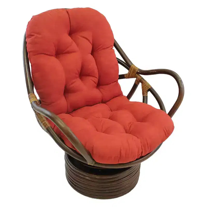Dondolo girevole in rattan con cuscino in microfibra scamosciata - International Caravan