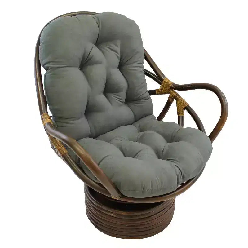 Dondolo girevole in rattan con cuscino in microfibra scamosciata - International Caravan