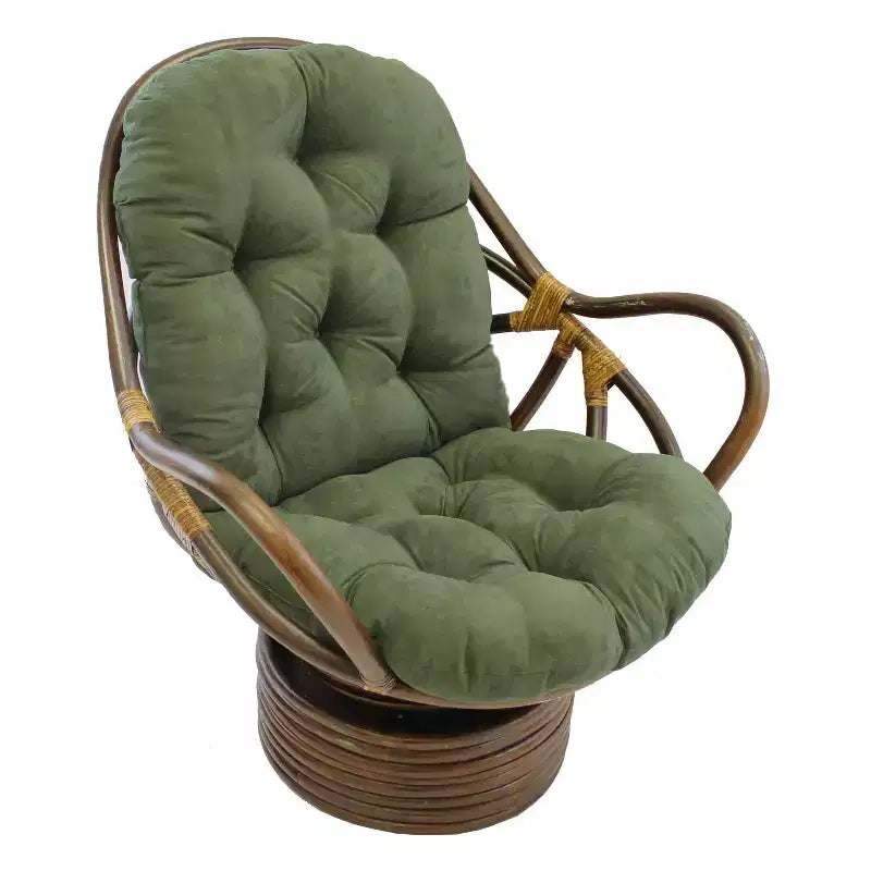 Dondolo girevole in rattan con cuscino in microfibra scamosciata - International Caravan