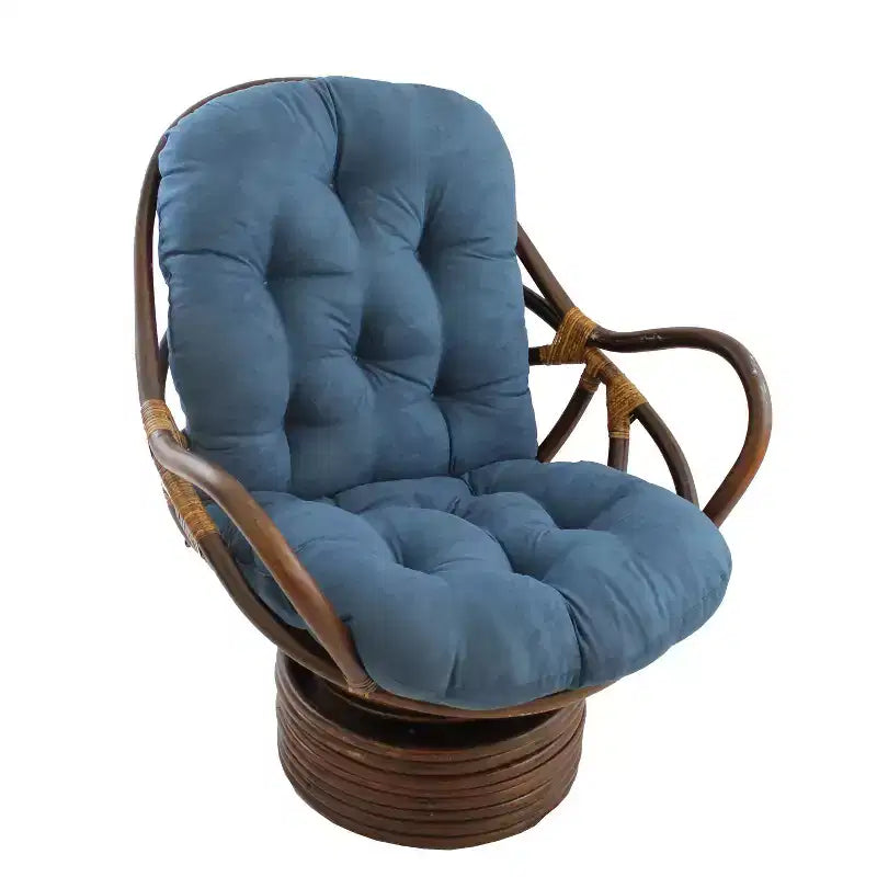 Dondolo girevole in rattan con cuscino in microfibra scamosciata - International Caravan