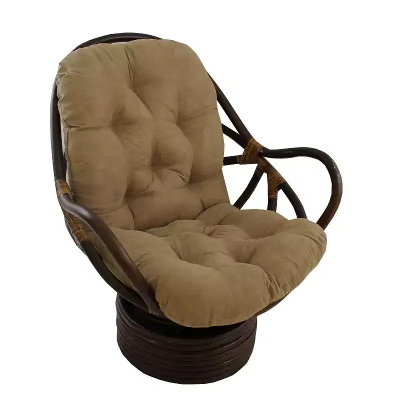 Dondolo girevole in rattan con cuscino in microfibra scamosciata - International Caravan