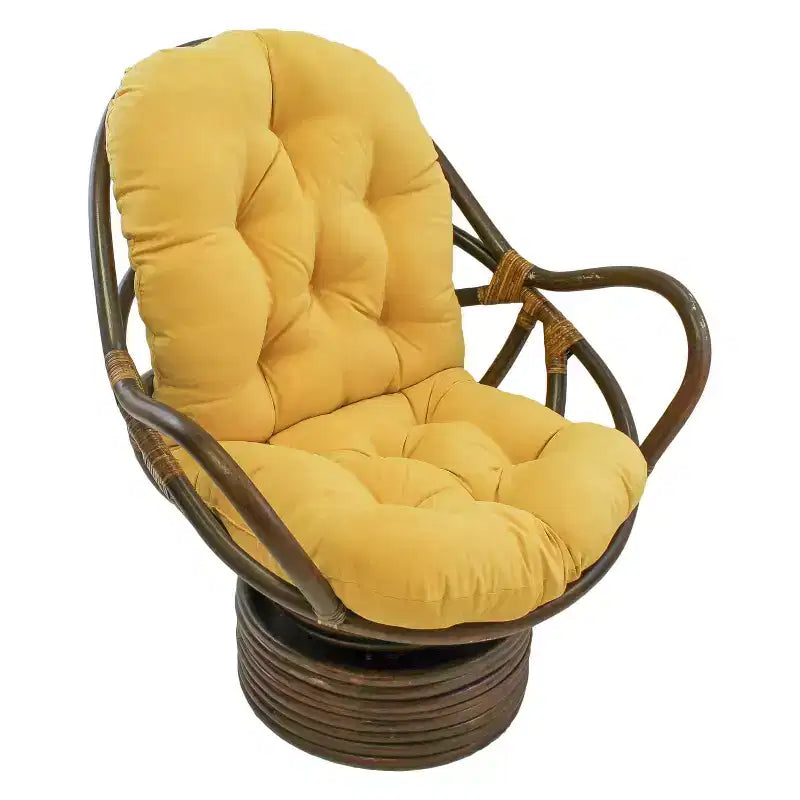 Dondolo girevole in rattan con cuscino in microfibra scamosciata - International Caravan