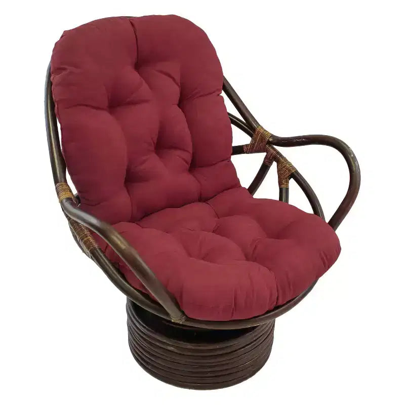 Dondolo girevole in rattan con cuscino in microfibra scamosciata - International Caravan
