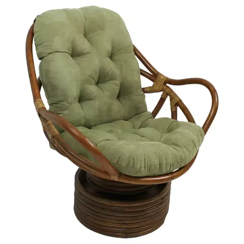 Dondolo girevole in rattan con cuscino in microfibra scamosciata - International Caravan