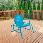 Sedia a dondolo Northlight Outdoor Retro in metallo a tulipano, blu cielo
