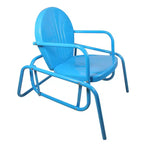 Sedia a dondolo Northlight Outdoor Retro in metallo a tulipano, blu cielo