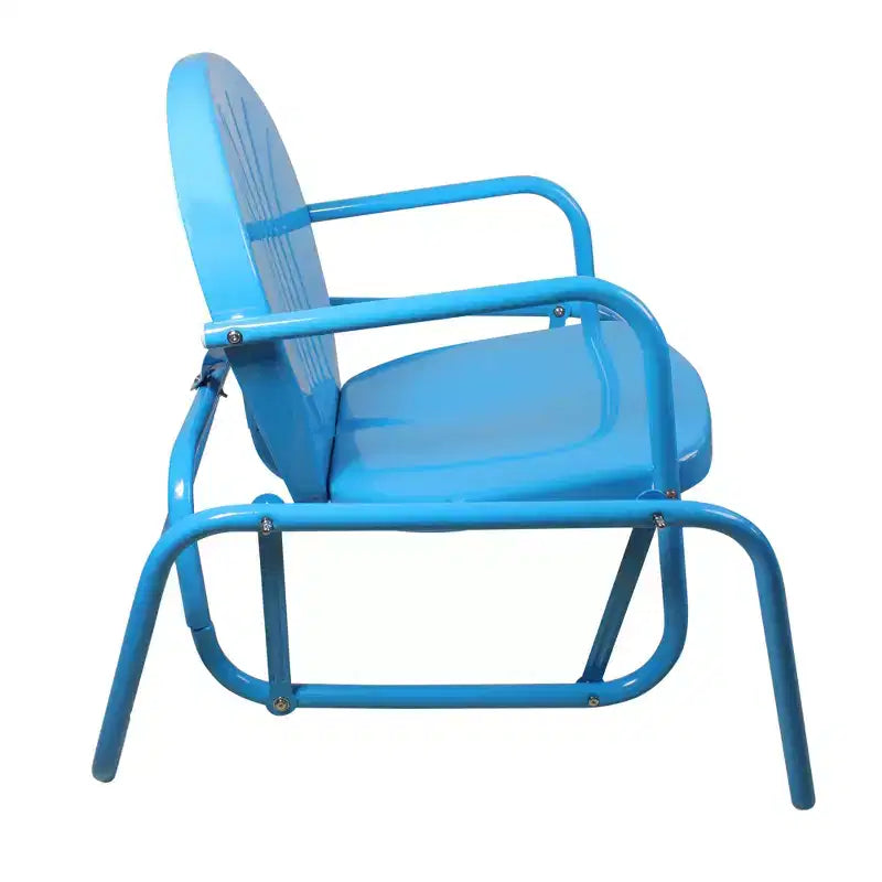 Sedia a dondolo Northlight Outdoor Retro in metallo a tulipano, blu cielo