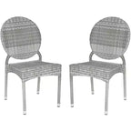 Valdez Stackable Side Chair Indoor/Outdoor (Set of 2) - FOX5204 - Grey - Safavieh Couture