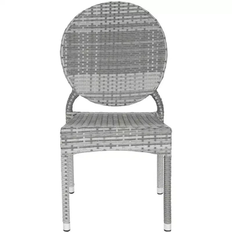 Valdez Stackable Side Chair Indoor/Outdoor (Set of 2) - FOX5204 - Grey - Safavieh Couture